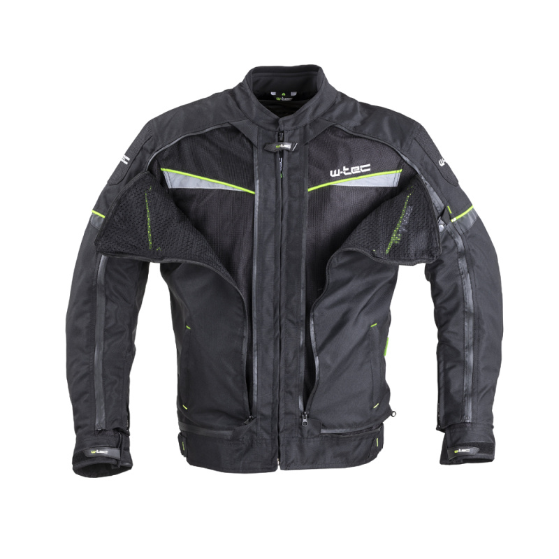 Pánská moto bunda W-TEC Progair černá-fluo XL rozšířená