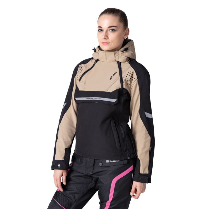 Dámská softshellová moto bunda W-TEC Annorack Lady černo-písková XL