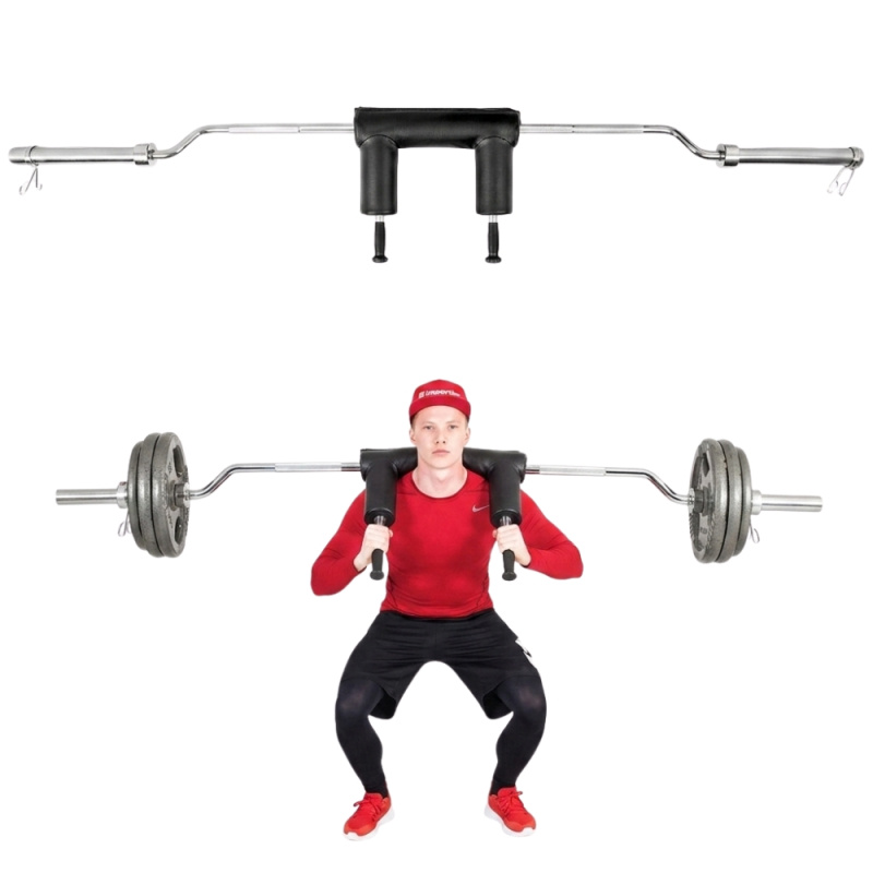 Olympijská hřídel na dřepy inSPORTline Squabar 239,3cm/50mm 25,5kg, do 317kg, s objímkami