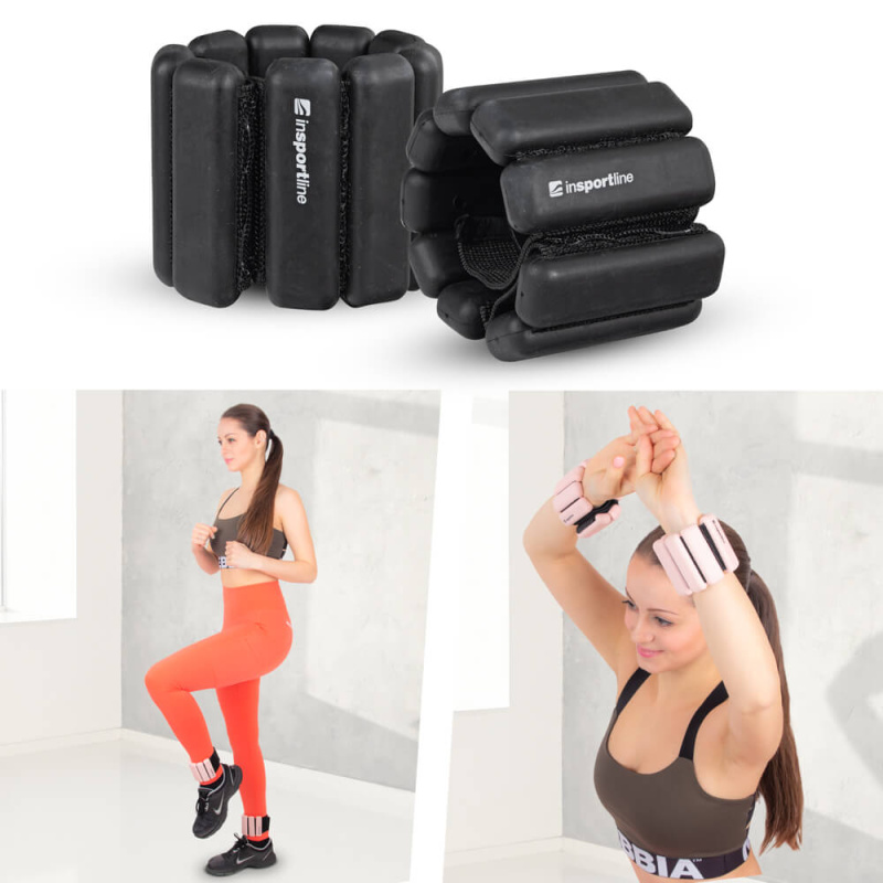 Fitness závaží na kotník a zápěstí inSPORTline Brace 2x1,5 kg mocha mousse