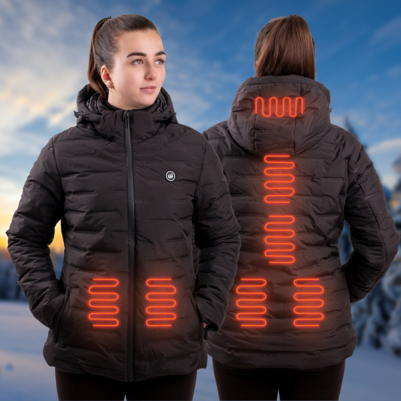 Dámská vyhřívaná bunda W-TEC HEATborg Lady růžová XL