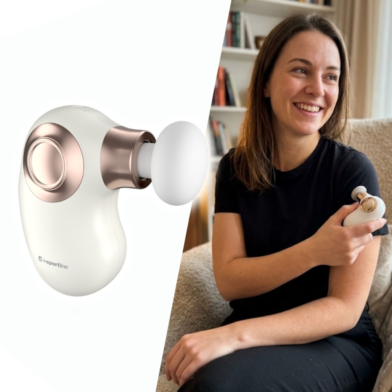 Masážní pistole inSPORTline Pinteo • 580 mAh • 2800 rpm • až 6 mm amplituda • 165g