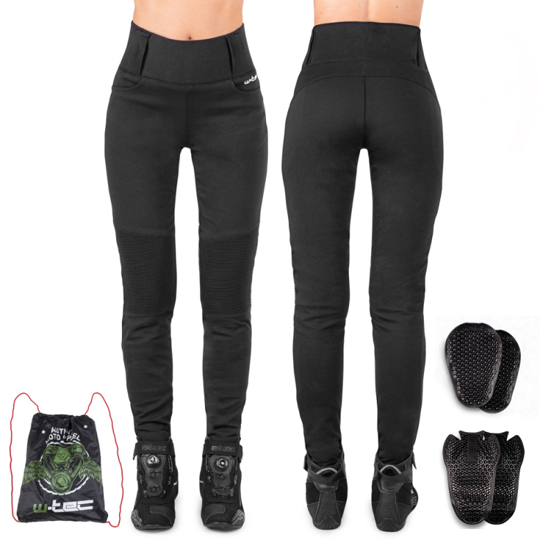 Dámské moto legíny W-TEC Noposum s aramidem černá XS prodloužená délka