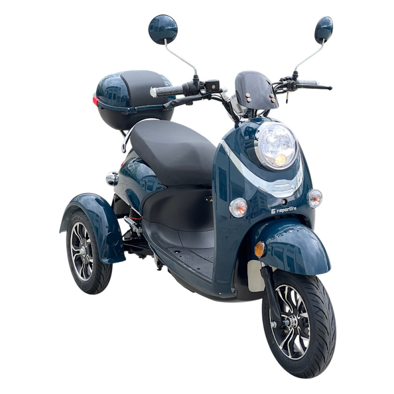 Elektrický tříkolový vozík inSPORTline Tarra • 25km/h • až 45km dojezd • bez řidičáku Gray Blue