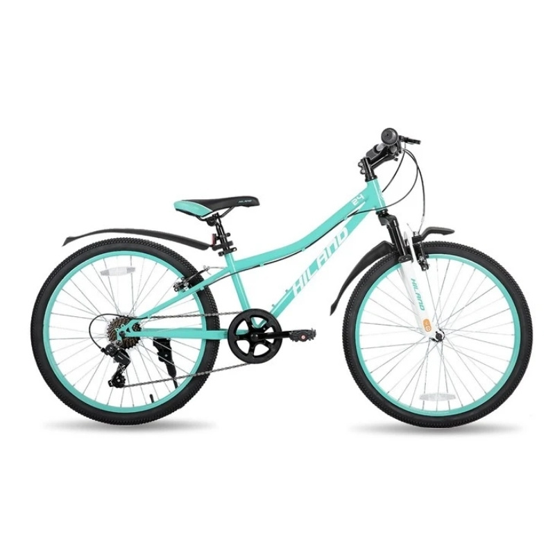 Juniorské horské kolo Hiland Climber 24" • 125-150 cm 12,5" (125-150 cm) tyrkysová