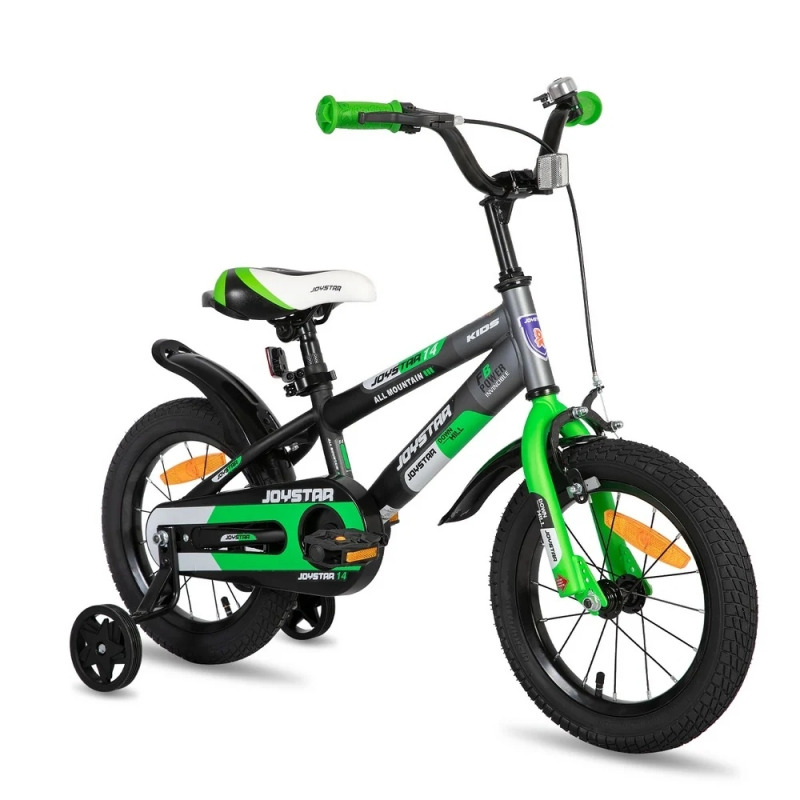Dětské kolo Joystar Newberry 12" s kolečky • 82-105 cm zelená