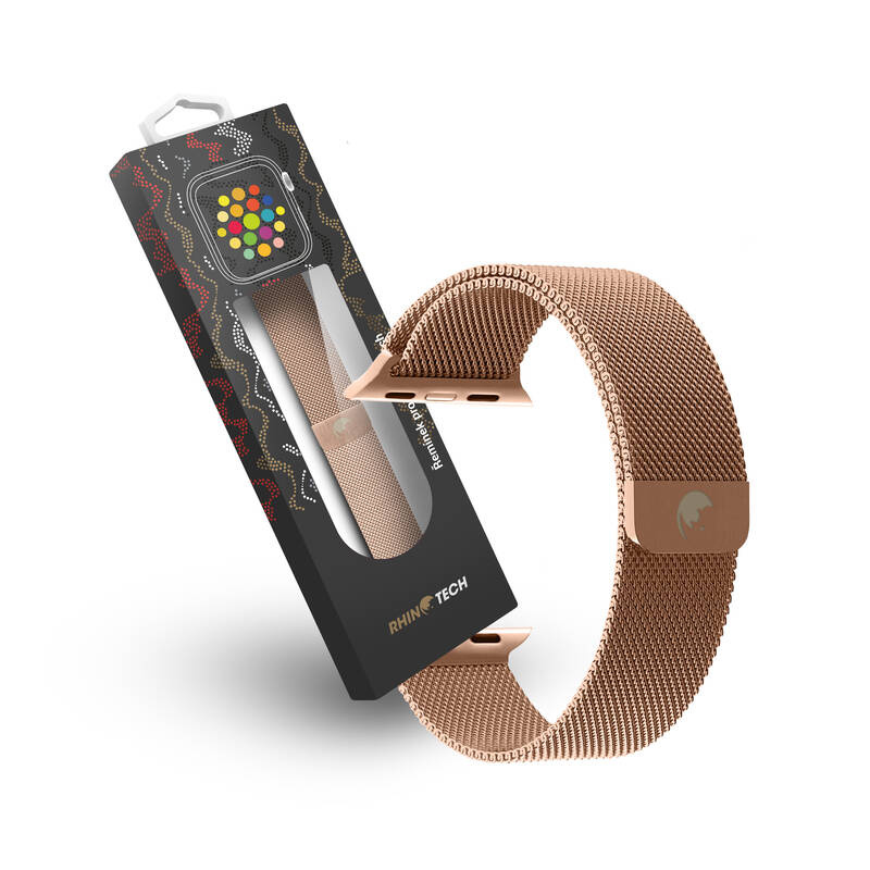 Řemínek RhinoTech na hodinky Apple Watch 38/40/41 mm / růžová/zlatá Varianta: ivi1