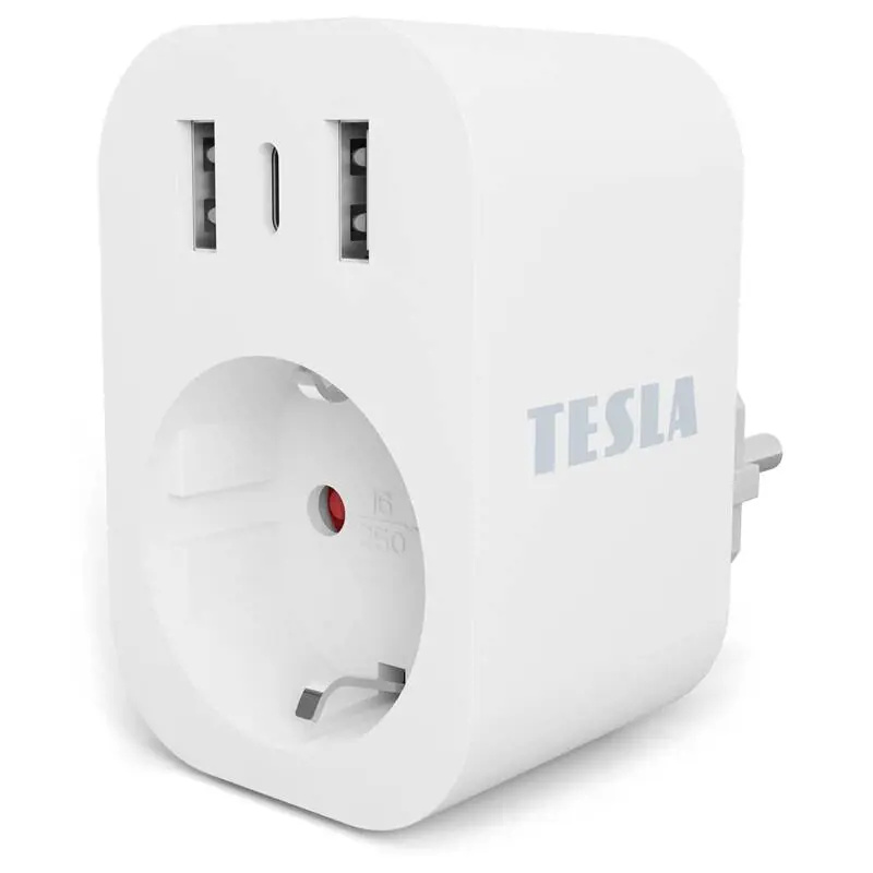 Tesla Smart Plug 3 USB TSL-SPL-SP300 Bílá