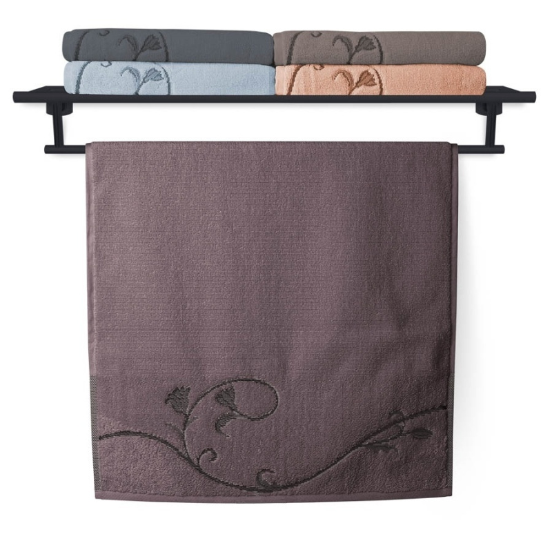 Veba Ručník a osuška Terry 036 Floral Dance 500 g/m2 Varianta: Osuška Terry Floral Dance 036 hnědošedá 70x140 cm
