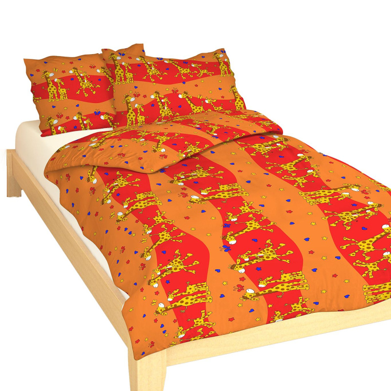 Dadka Povlečení krep do postýlky Žirafa červená Varianta: Povlečení krep do postýlky Žirafa červená 90x130, 45x60 cm