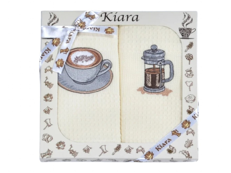 Praktik Dárková sada utěrek KIARA Šálek a moka konvička 50x70 cm, 2 ks