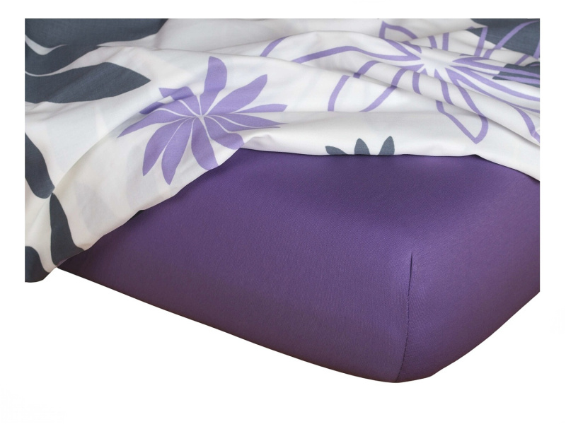 DADKA VRACOV Jersey prostěradlo purpur Rozměr: 60x120x10 dětské