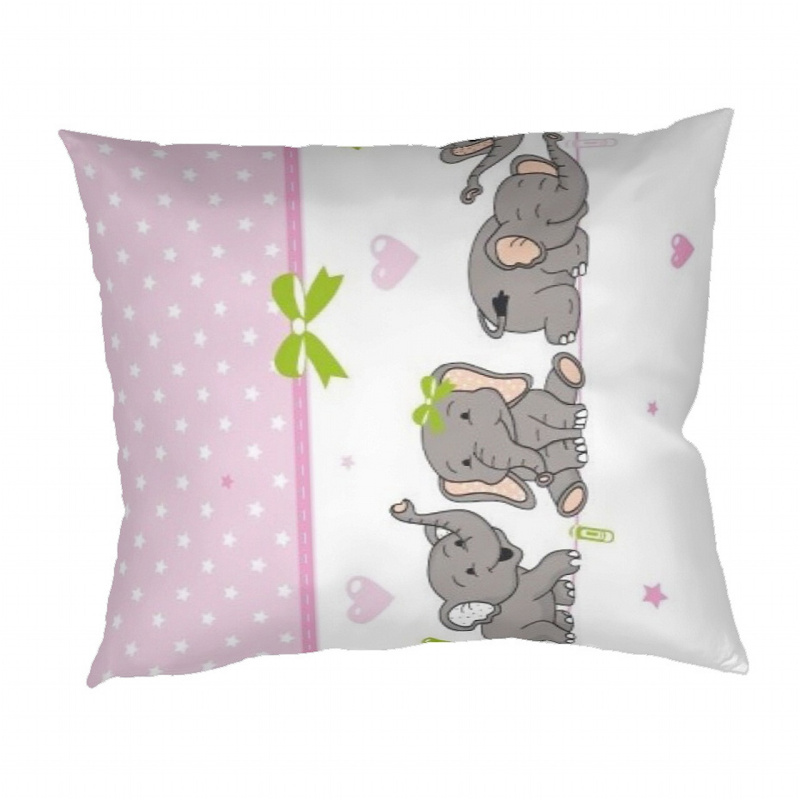 Dadka Povlečení krep Sloni růžoví Varianta: Povlak krep Sloni růžoví 40x50 cm