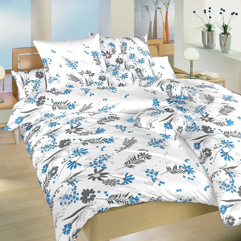 Dadka Povlečení krep Agáta denim na bílém Varianta: Povlečení krep Agáta denim na bílém 140x200, 70x90 cm