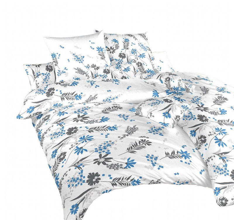 Dadka Povlečení krep Agáta denim na bílém Varianta: Povlečení krep Agáta denim na bílém 140x200, 70x90 cm