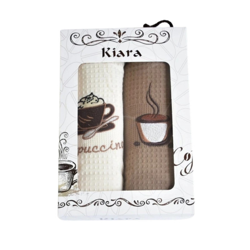 Praktik Dárková sada utěrek Kiara Cappuccino 2 ks Varianta: Dárková sada utěrek Kiara Cappuccino 50x70 cm 2 ks
