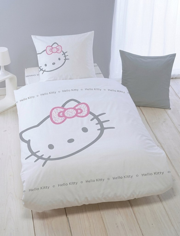 Jerry Fabrics Povlečení Hello Kitty Blinky White 140x200, 70x90
