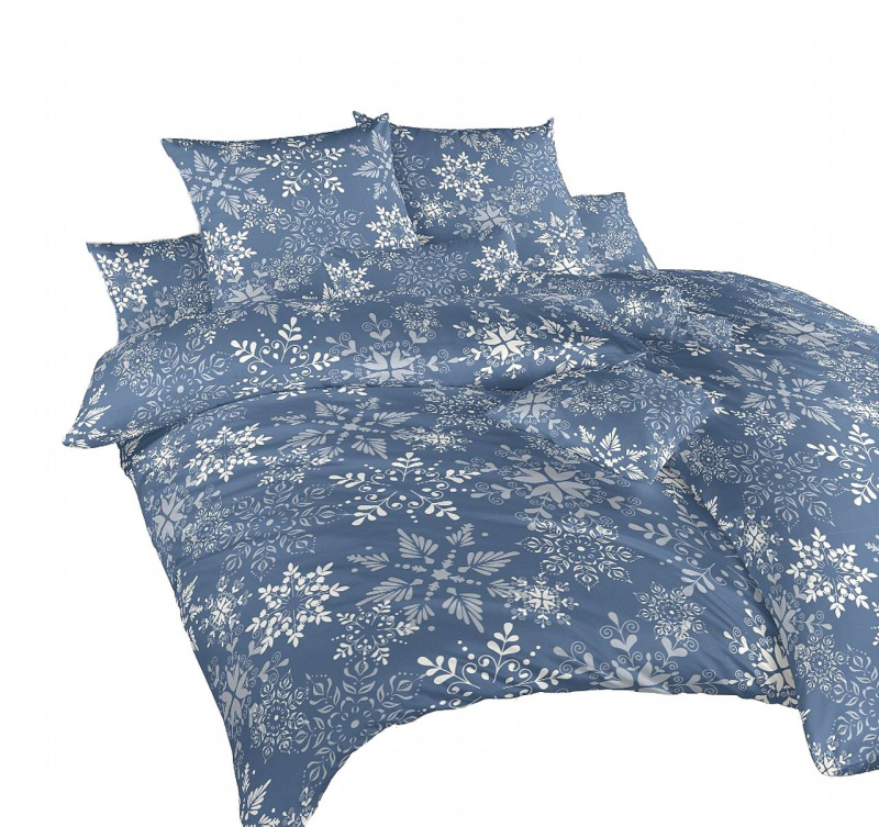 Dadka Povlečení krep Snowflakes šedomodré Varianta: Povlečení krep Snowflakes šedomodré 140x200, 70x90 cm