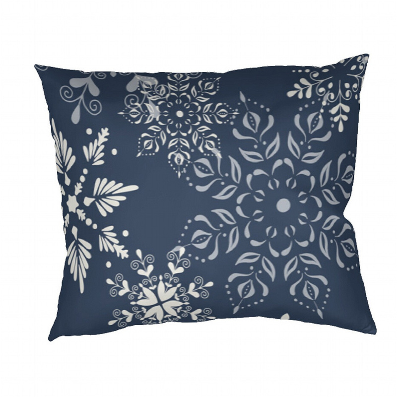 Dadka Povlak na polštář bavlna Snowflakes tmavě modré Varianta: Povlak na polštář bavlna Snowflakes tmavě modré 40x50 cm