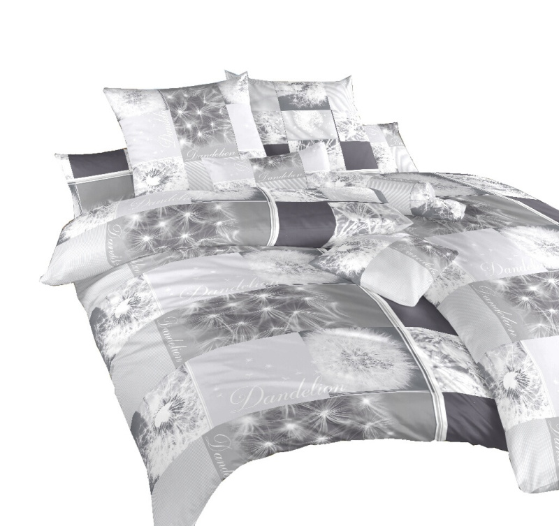 Dadka Povlečení flanel Pampelišky 3D šedé Varianta: Povlečení flanel Pampelišky 3D šedé 140x200, 70x90 cm