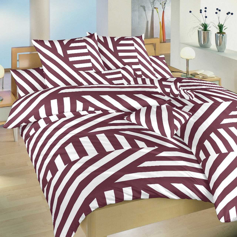 Dadka Povlečení bavlna Zebra bordó Varianta: Povlečení bavlna Zebra bordó 140x200, 70x90 cm