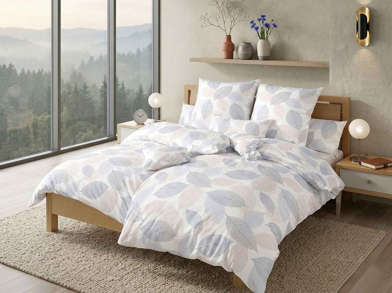 Dadka Povlečení flanel Podzim modrý 140x200, 70x90