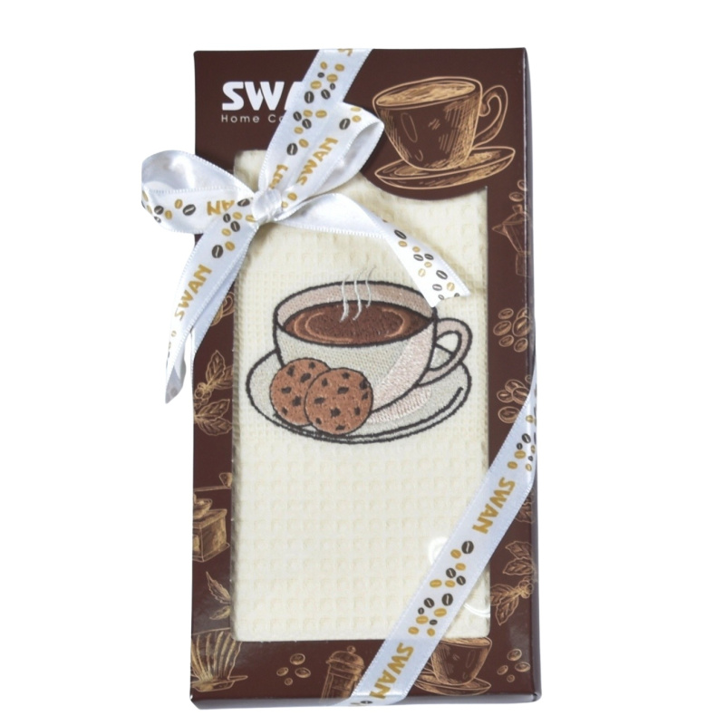 Praktik Dárkové balení utěrky SWAN Káva a sušenky 1 ks Varianta: Dárkové balení utěrky SWAN Káva a sušenky 50x70 cm 1 ks