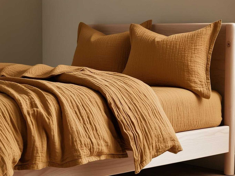 DADKA VRACOV Dadka Povlečení mušelín Hořčicová 140x200, 70x90 cm