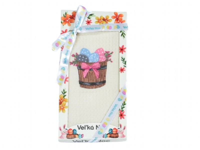 Praktik Dárkové balení utěrky SWAN Velikonoční košík 50x70 cm 1 ks