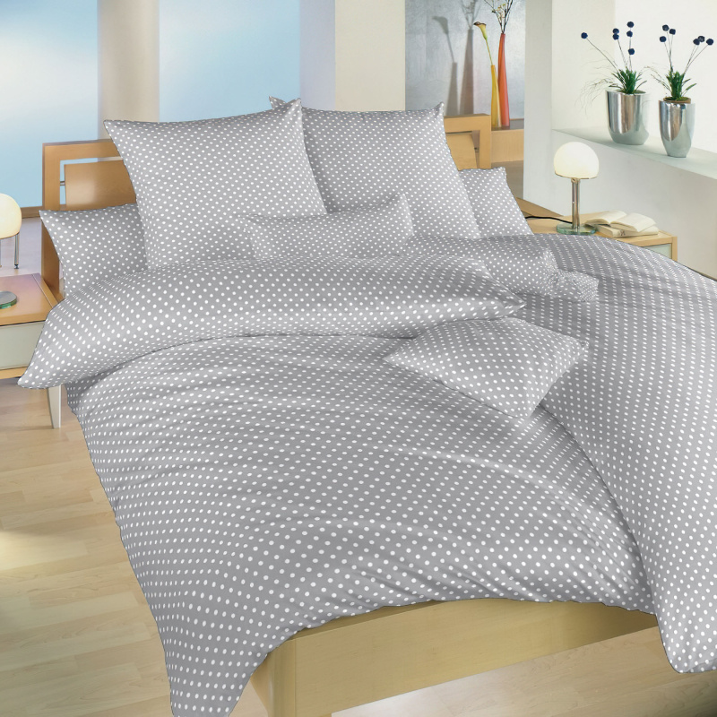 Dadka Povlečení krep Puntík bílý na šedém Varianta: Povlečení krep Puntík bílý na šedém 140x200, 70x90 cm
