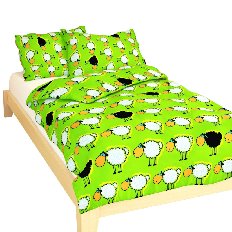 Dadka Povlečení bavlna do postýlky Stádo oveček zelené Varianta: Povlečení bavlna do postýlky Stádo oveček zelené 90x130, 45x60 cm