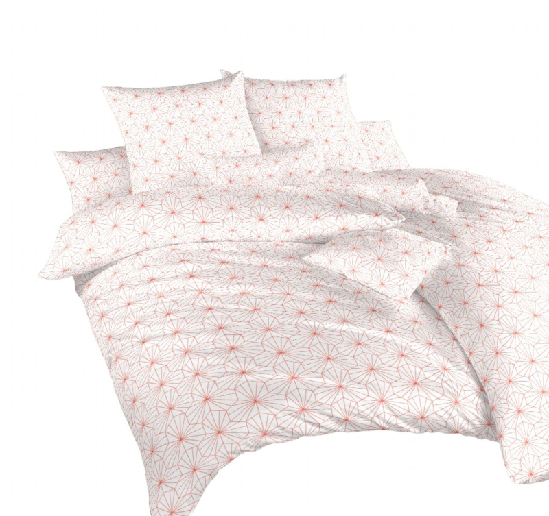 Dadka Povlečení bavlna Krystal losos na bílém Varianta: Povlečení bavlna Krystal losos na bílém 140x200, 70x90 cm