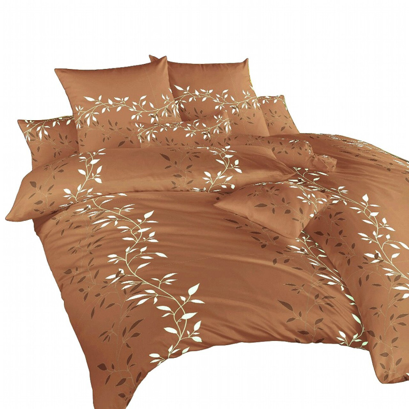Dadka Povlečení krep Mandevila hnědá Varianta: Povlečení krep Mandevila hnědá 220x220, 2x70x90 cm