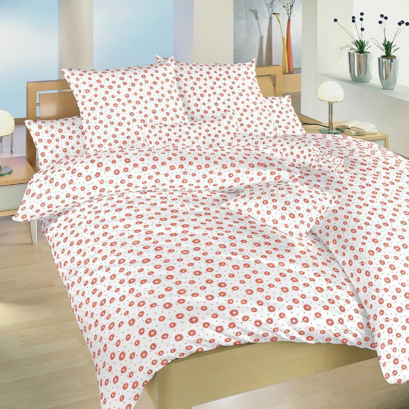 Dadka Povlečení krep Anežka lososová na bílém Varianta: Povlečení krep Anežka lososová na bílém 140x200, 70x90 cm