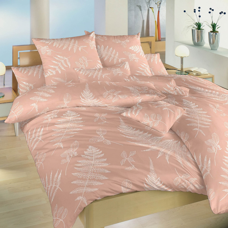 Dadka Povlečení krep Kapradí bílé na latté Varianta: Povlečení krep Kapradí bílé na latté 140x200, 70x90 cm