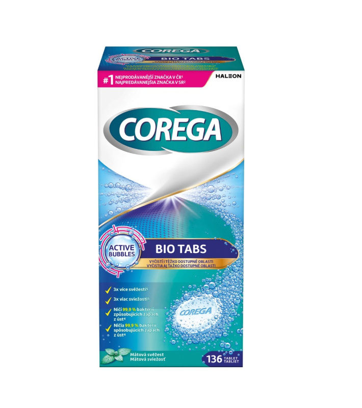 COREGA BIO Tabs Čistící tablety 136 ks