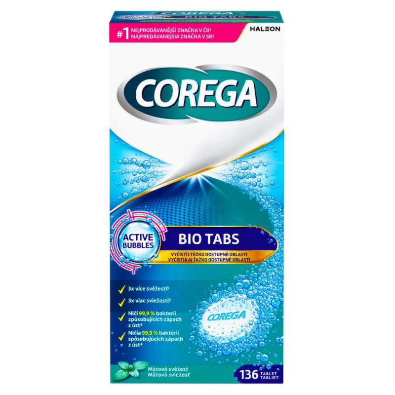 COREGA BIO Tabs Čistící tablety 136 ks