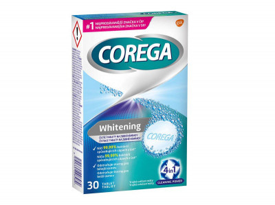COREGA Whitening Antibakteriální čistící tablety 30 ks