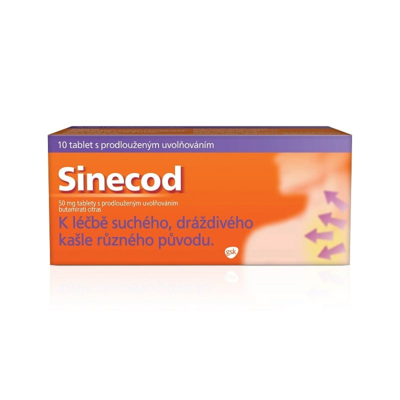 Sinecod 50mg, tablety proti suchému kašli 10 tablet