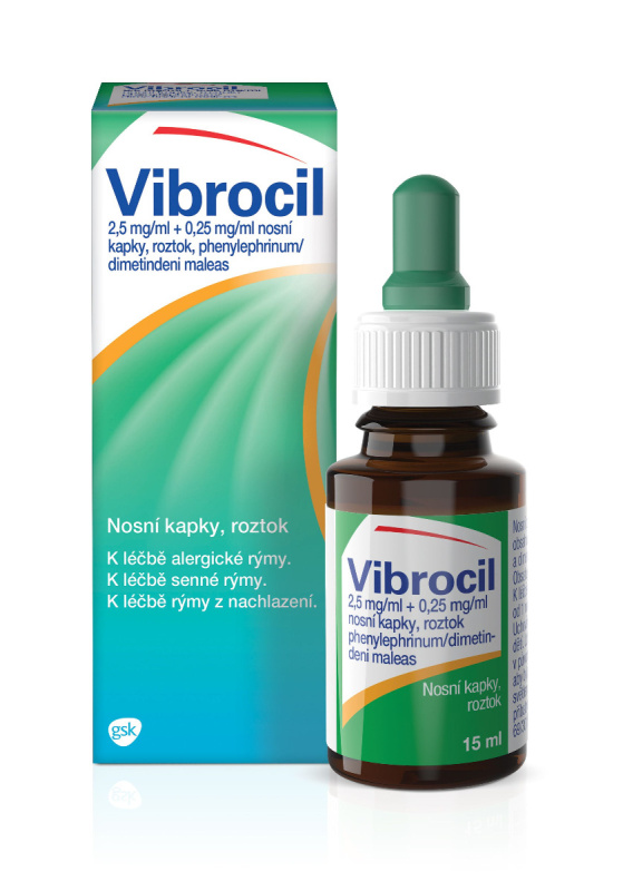 VIBROCIL 2,5MG/ML+0,25MG/ML Nosní kapky, roztok 1X15ML