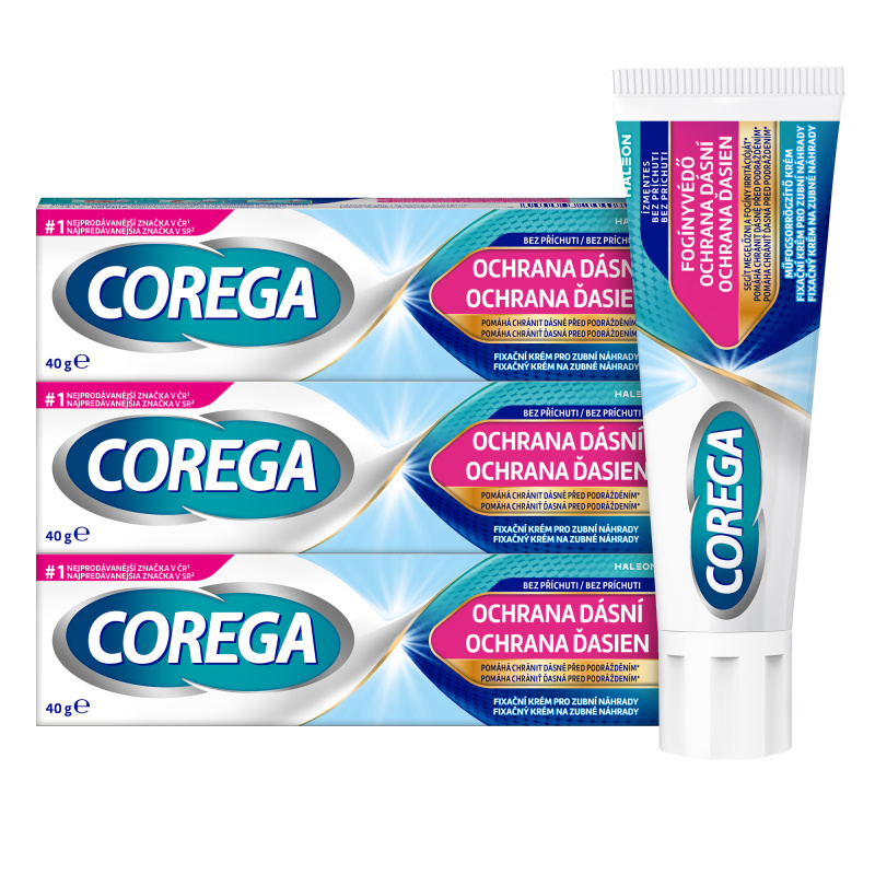 COREGA Fixační krém ochrana dásní 3 kusy 40 g