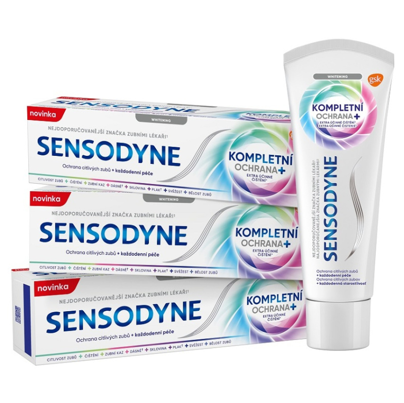 Sensodyne Complete Protection Whitening bělicí zubní pasta 3x75 ml
