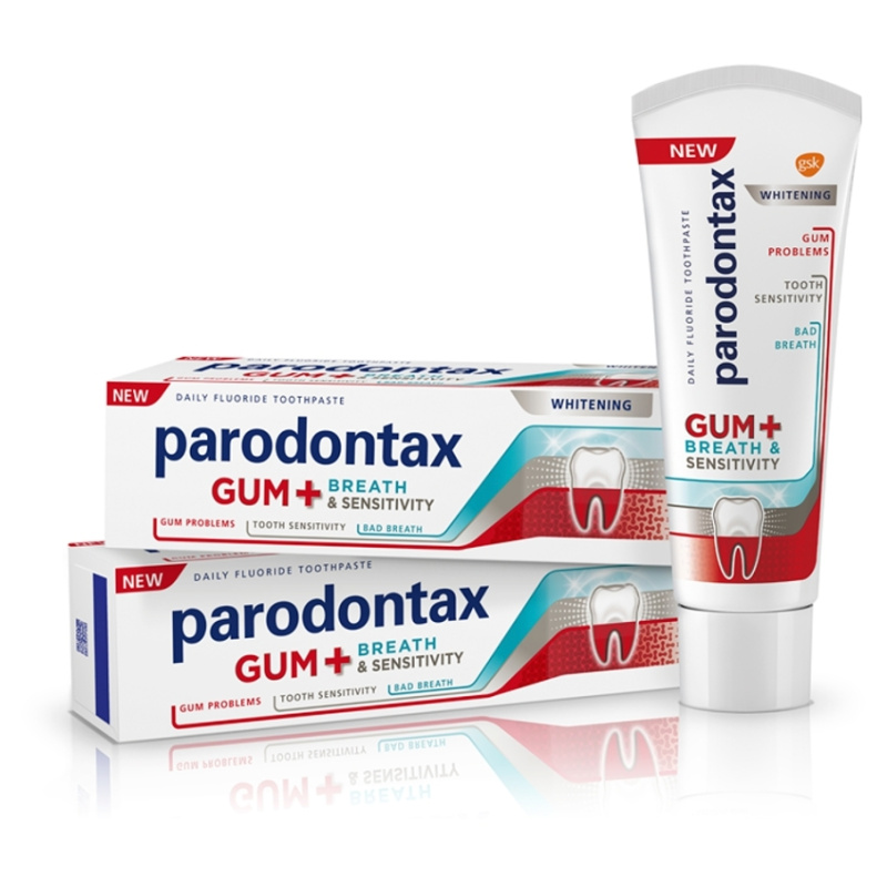 Parodontax Gum And Sens Whitening bělicí pasta na zuby 2x75 ml