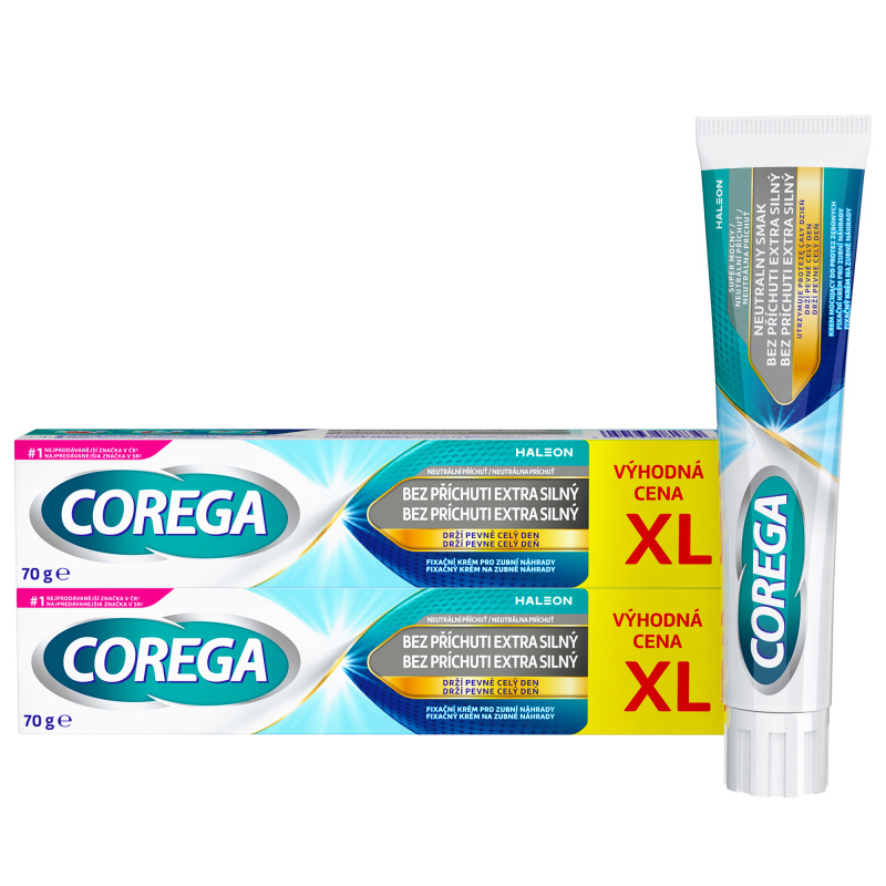COREGA Extra silný fixační krém bez příchuti XL 2 x 70g
