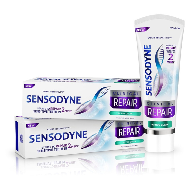 Sensodyne Clinical Repair Active Clean zubní pasta 2x75 ml