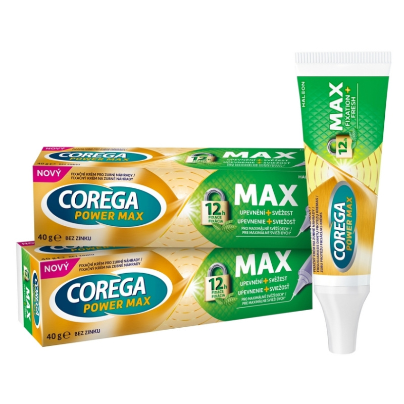 Corega Powermax Fixation Fresh fixační gel na zuby 2x40 g