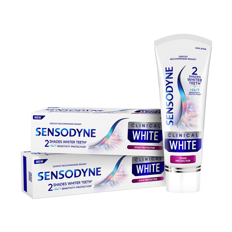 Sensodyne Clinical White Stain Protector bělicí zubní pasta 2x75 ml