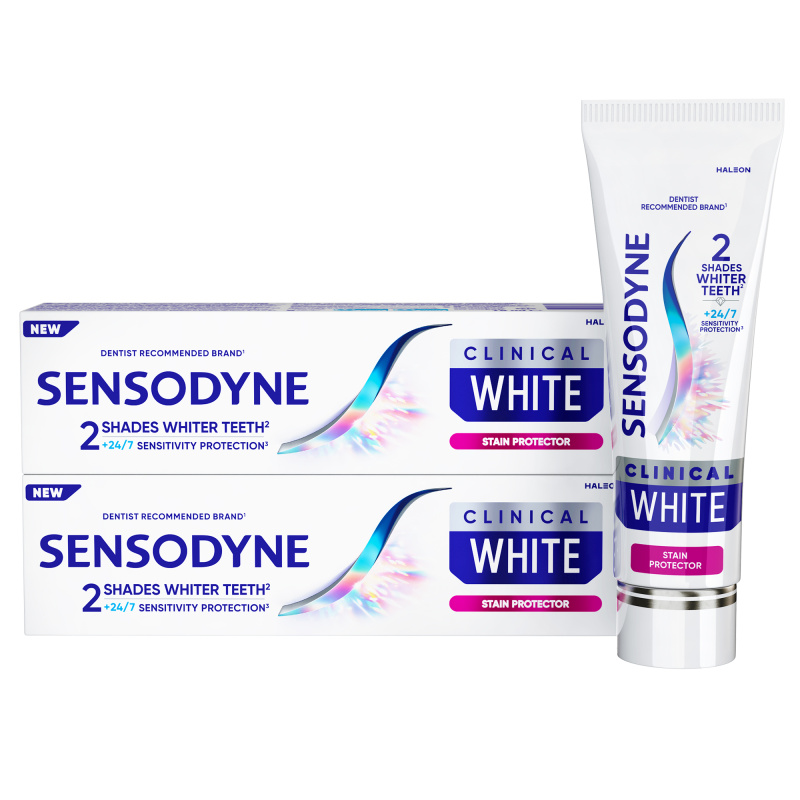 Sensodyne Clinical White Stain Protector bělicí zubní pasta 2x75 ml