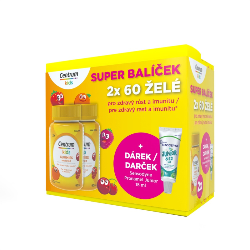 Centrum Kids Gummies multivitamín pro děti multifruit 60+60 ks