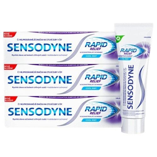 SENSODYNE Rapid Zubní pasta 3 x 75 ml